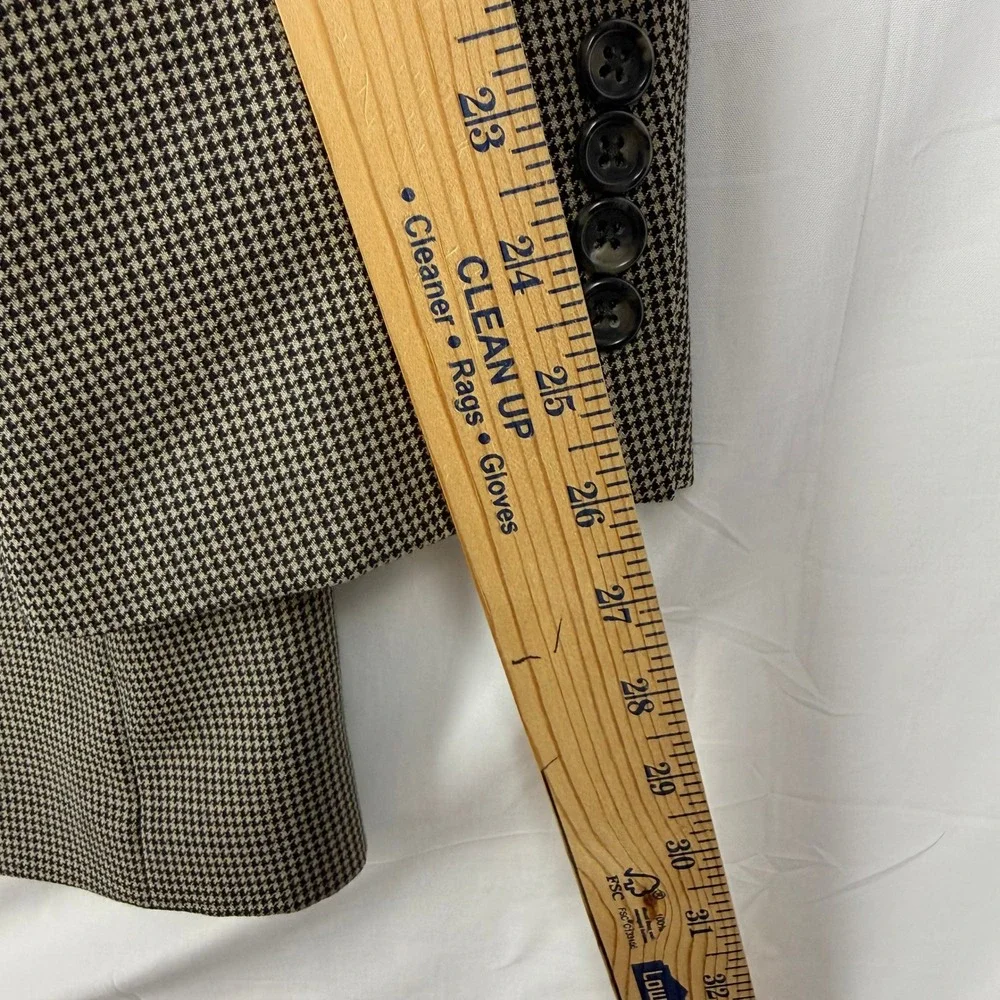 Mens Houndstooth Blazer Sport Coat Jacket‎ Lined Pockets Button Front